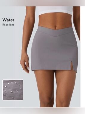 HALARA Gray V-Water Repellent Mini Skort